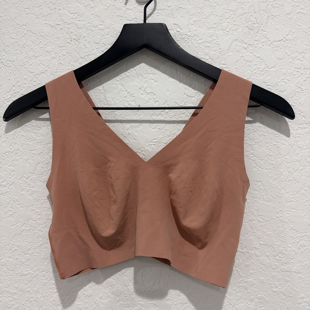 Van Winkle & Co Bonded V Neck Wireless Bralette Sea Salt Soft Stretchy Large